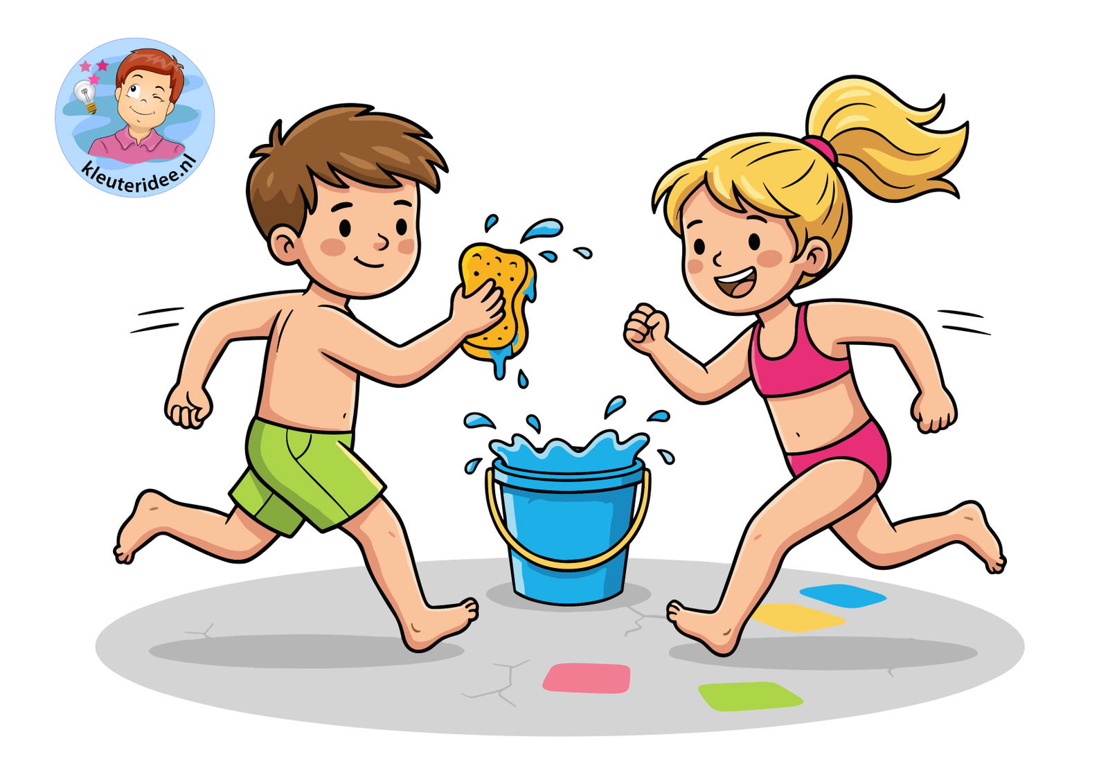 waterspelen 1 sponstikkertje kleuteridee